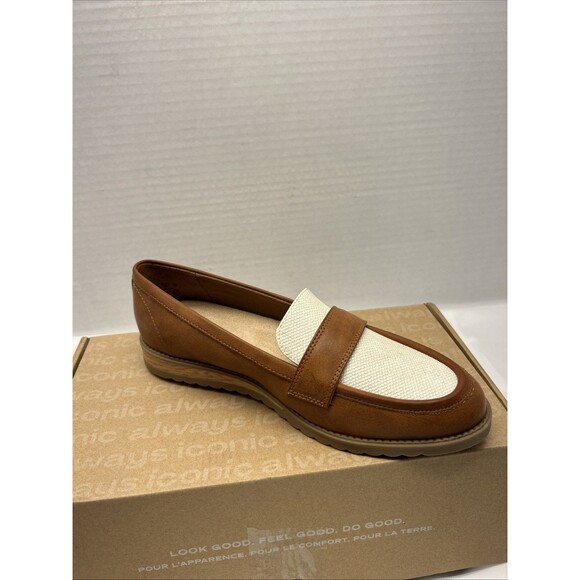 Dr Scholls Womens Loafers Jetset Band Honey Brown/Cream Sz 6 New in Box - Picture 1 of 10